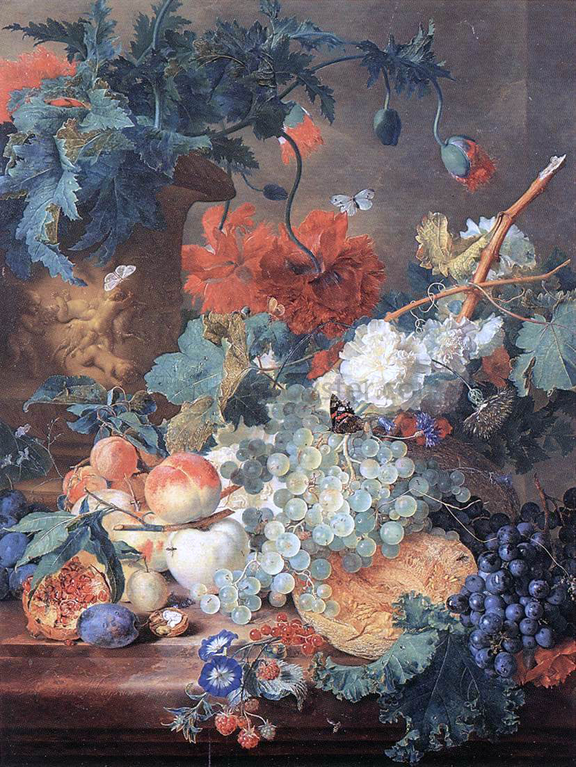 Jan Van Huysum Fruit and Flowers - Hand Painted Oil Painting