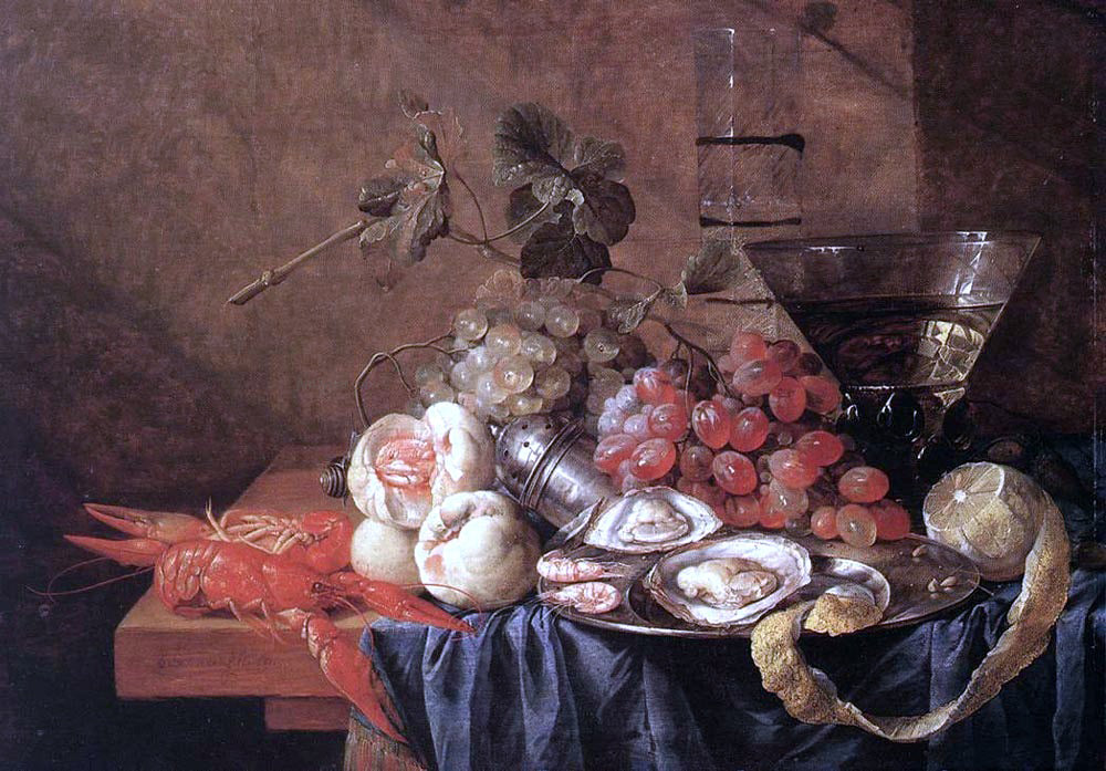 Jan Davidsz De Heem Fruit and Seafood - Hand Painted Oil Painting