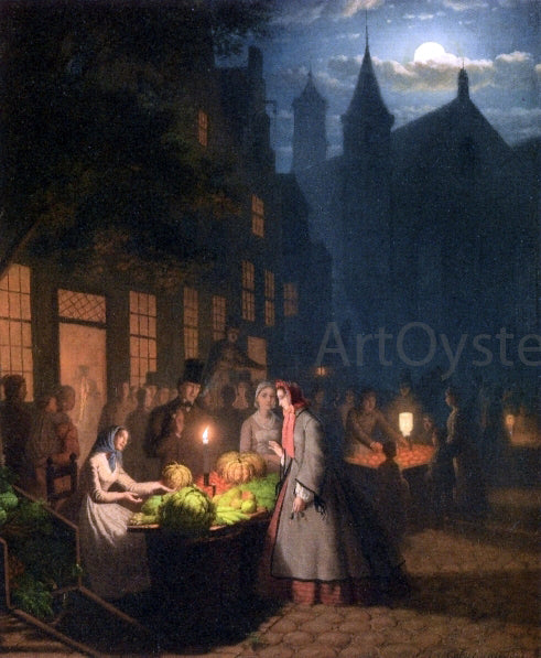 Johann Mongles Culverhouse Fruit and Vegetable Market - Hand Painted Oil Painting