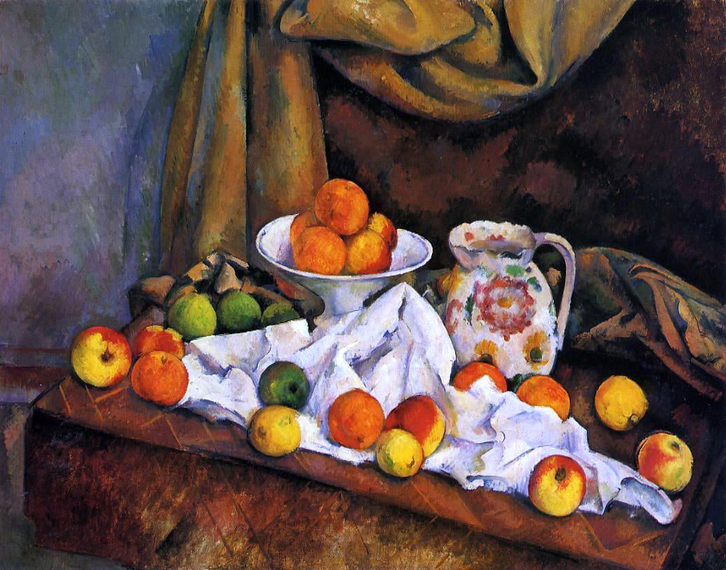 Paul Cezanne Fruit Bowl, Pitcher and Fruit - Hand Painted Oil Painting