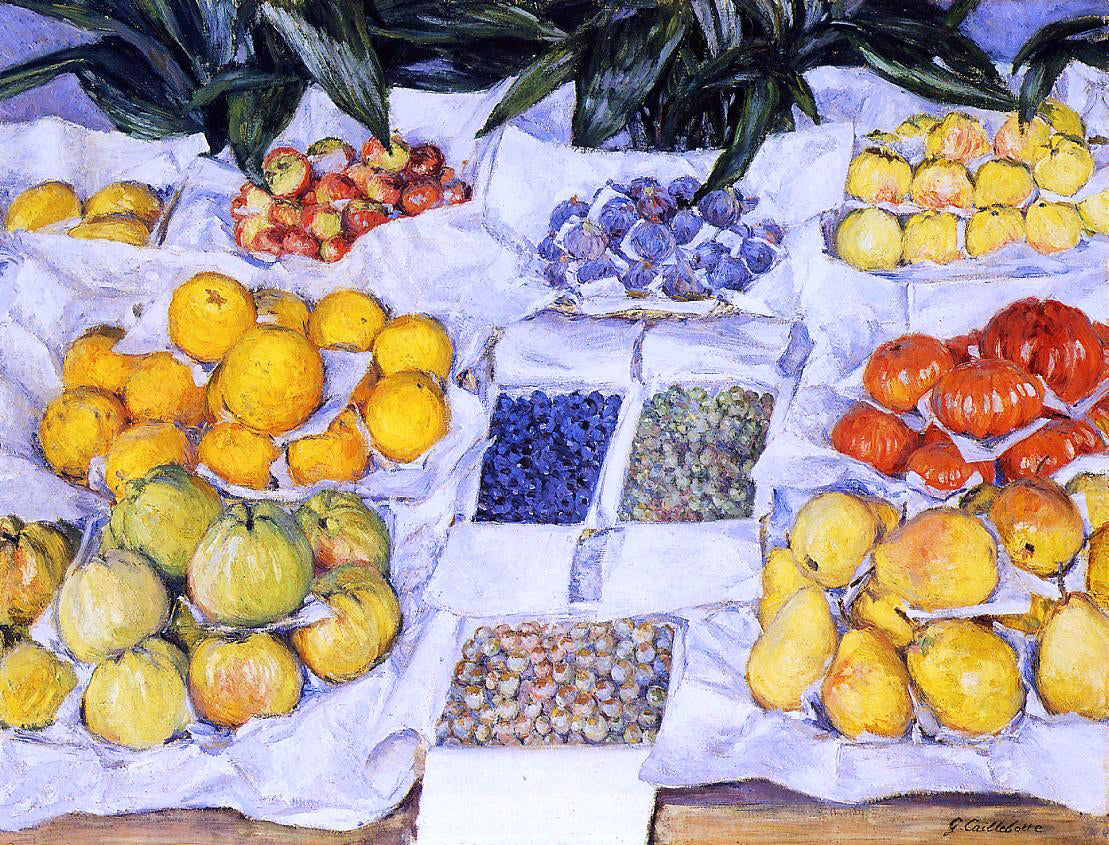 Gustave Caillebotte Fruit Displayed on a Stand - Hand Painted Oil Painting