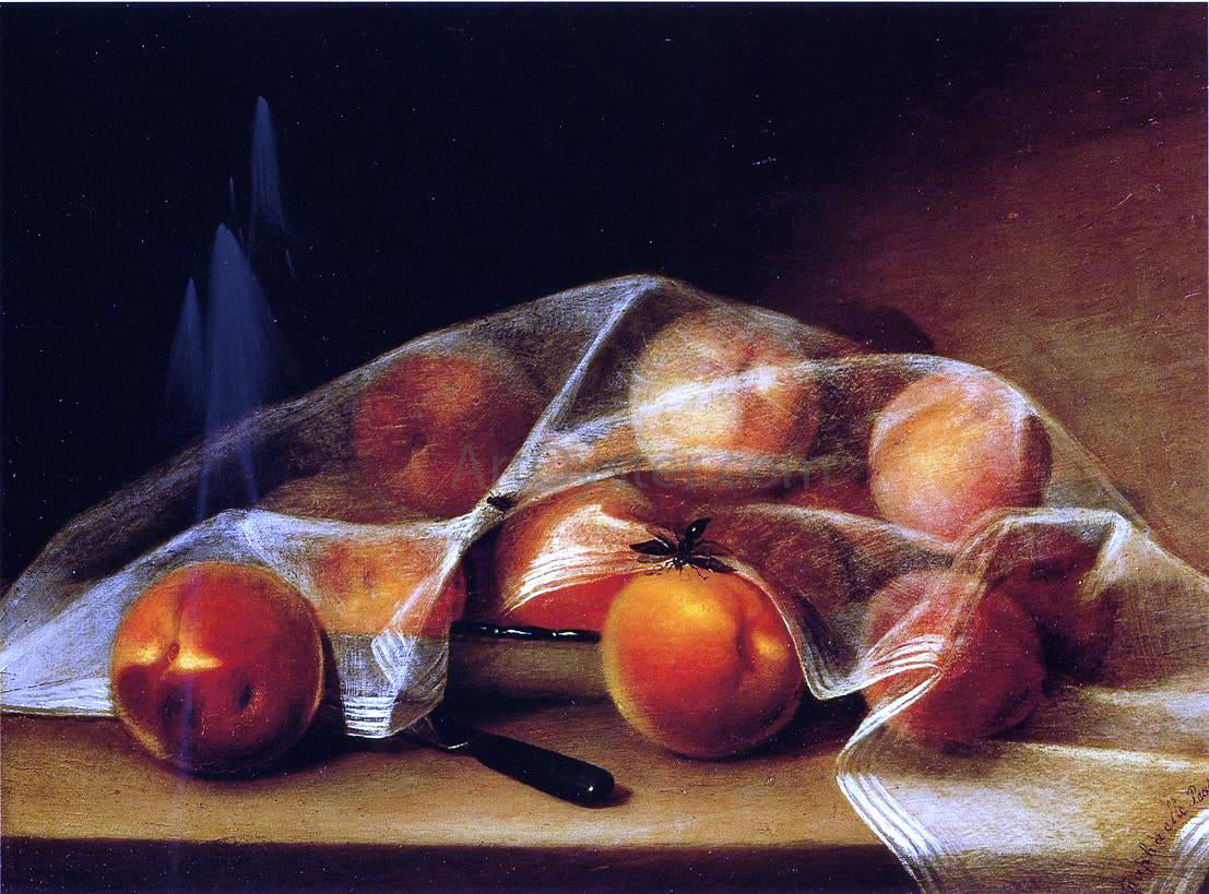 Raphaelle Peale Fruit Piece with Peaches Covered by a Handkerchief (also known as Covered Peaches) - Hand Painted Oil Painting