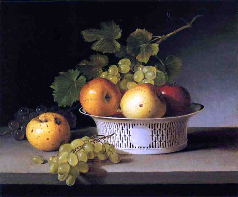 James Peale Fruit Still Life with Chinese Export Basket - Hand Painted Oil Painting