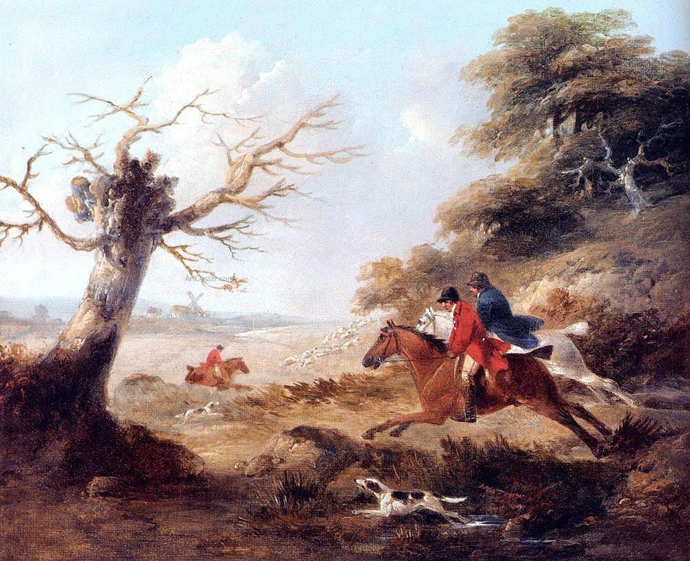 George Morland Full Cry - Hand Painted Oil Painting