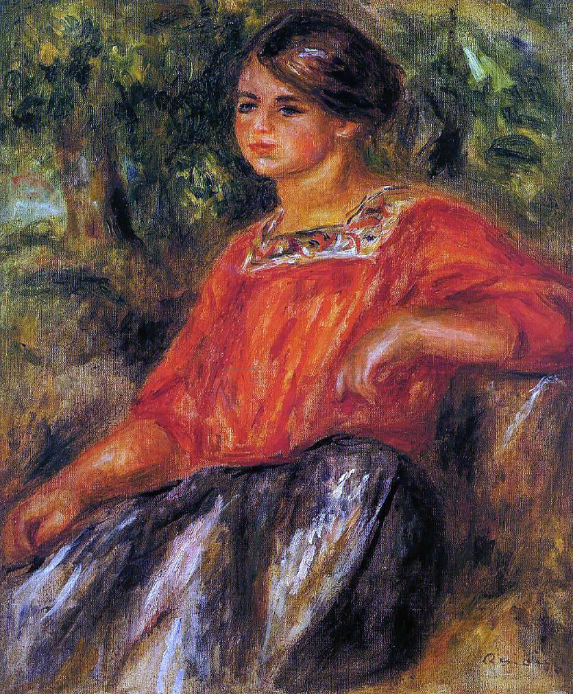 Pierre Auguste Renoir Gabrielle in the Garden at Cagnes - Hand Painted Oil Painting