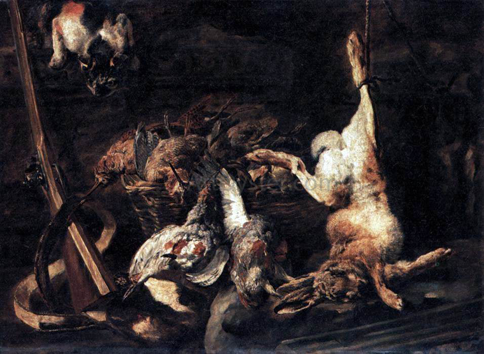 Jan Fyt Game and Hunting Gear Discovered by a Cat - Hand Painted Oil Painting