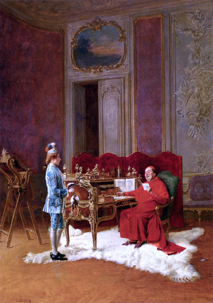 Charles Edmond Delort Game For The Cardinal - Hand Painted Oil Painting