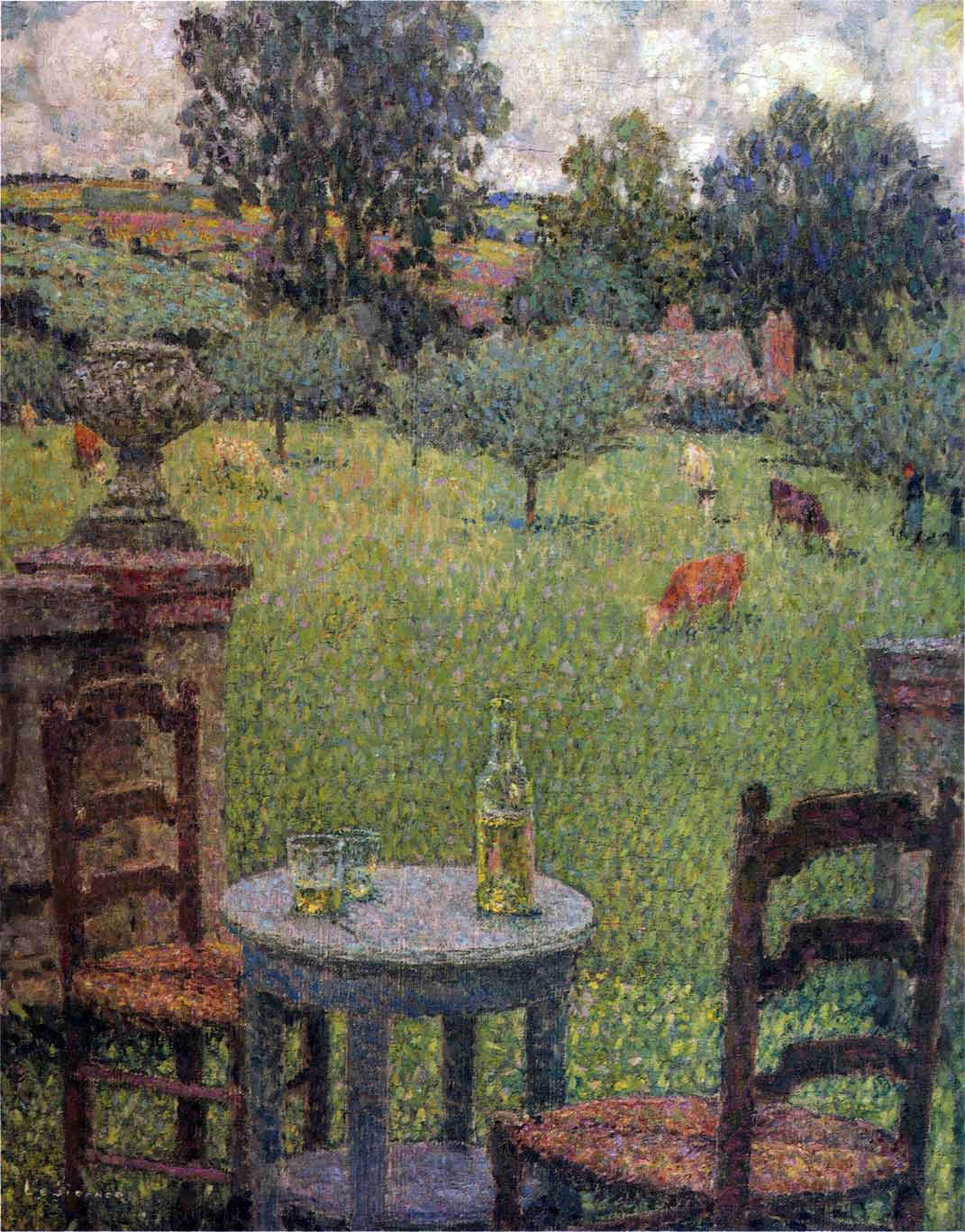 Henri Le Sidaner Garden at Gerberoy - Hand Painted Oil Painting