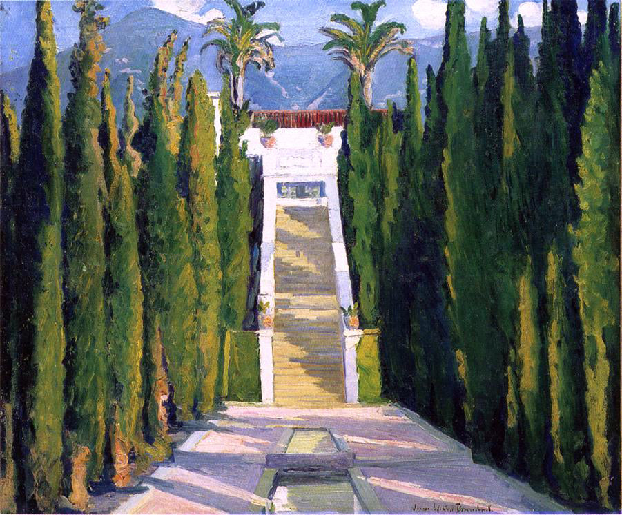 Louise Upton Brumback Garden at Santa Barbara - Hand Painted Oil Painting