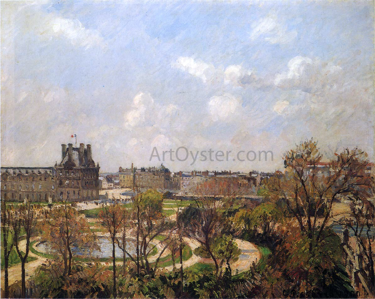 Camille Pissarro Garden at the Tuileries, Spring Afternoon - Hand Painted Oil Painting