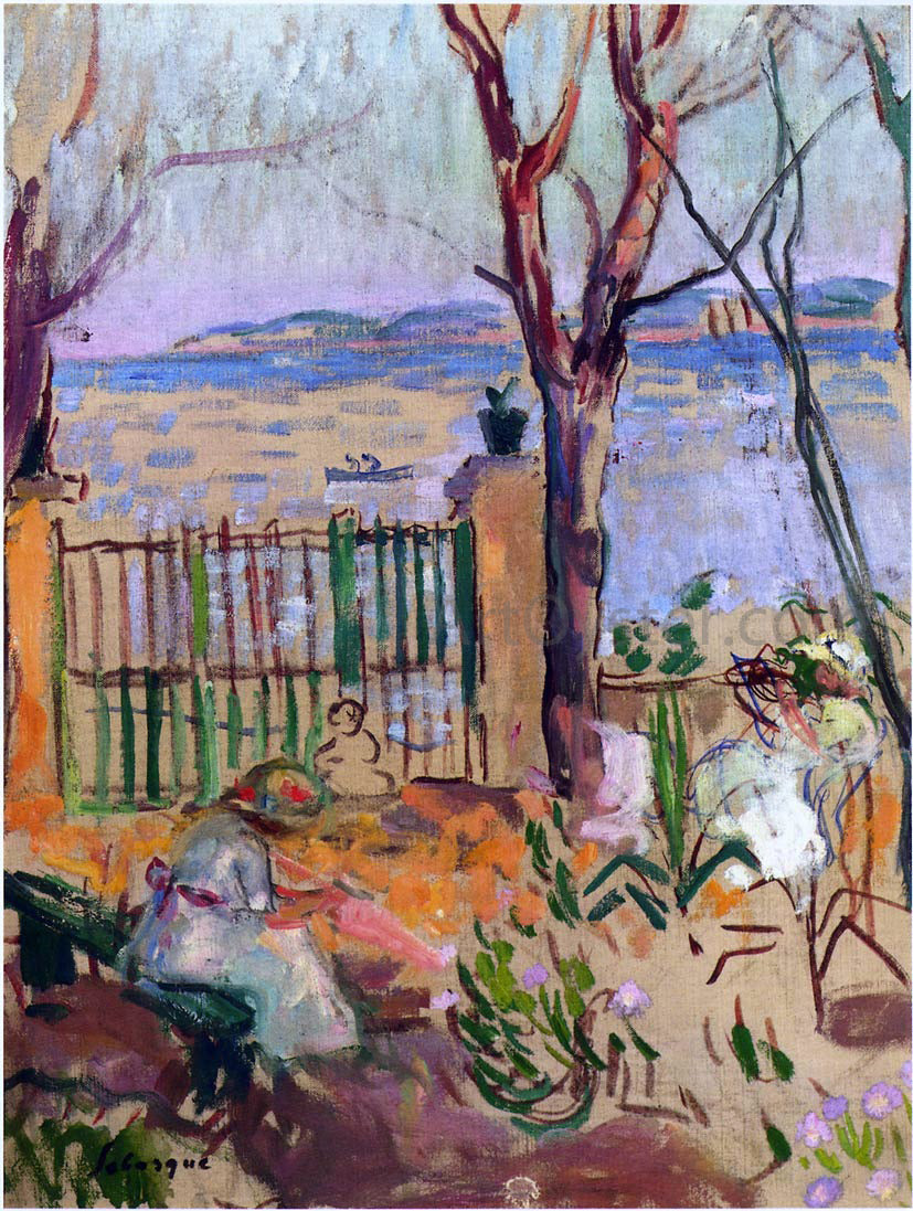 Henri Lebasque Garden by the Sea in St Tropez - Hand Painted Oil Painting