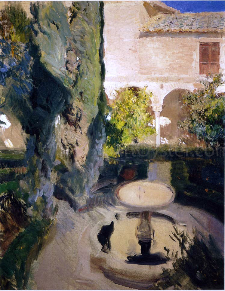 Joaquin Sorolla Y Bastida Garden of Lindaraja - Hand Painted Oil Painting