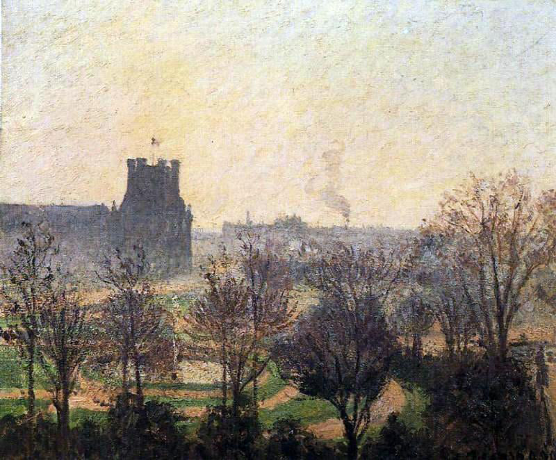  Camille Pissarro Garden of the Louvre: Fog Effect - Hand Painted Oil Painting