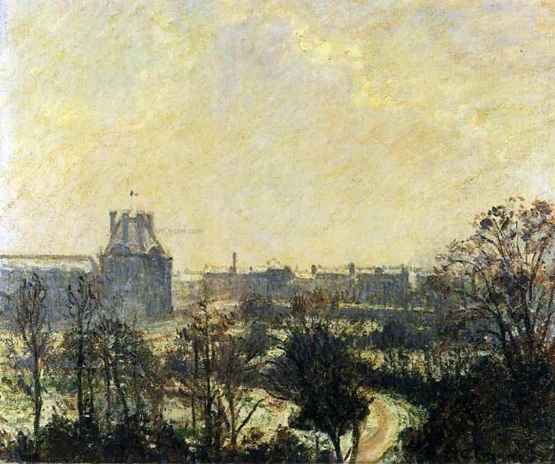 Camille Pissarro Garden of the Louvre: Snow Effect - Hand Painted Oil Painting