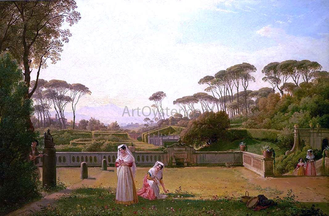 Franz Ludwig Catel Garden of the Villa Doria Pamphili in Rome - Hand Painted Oil Painting