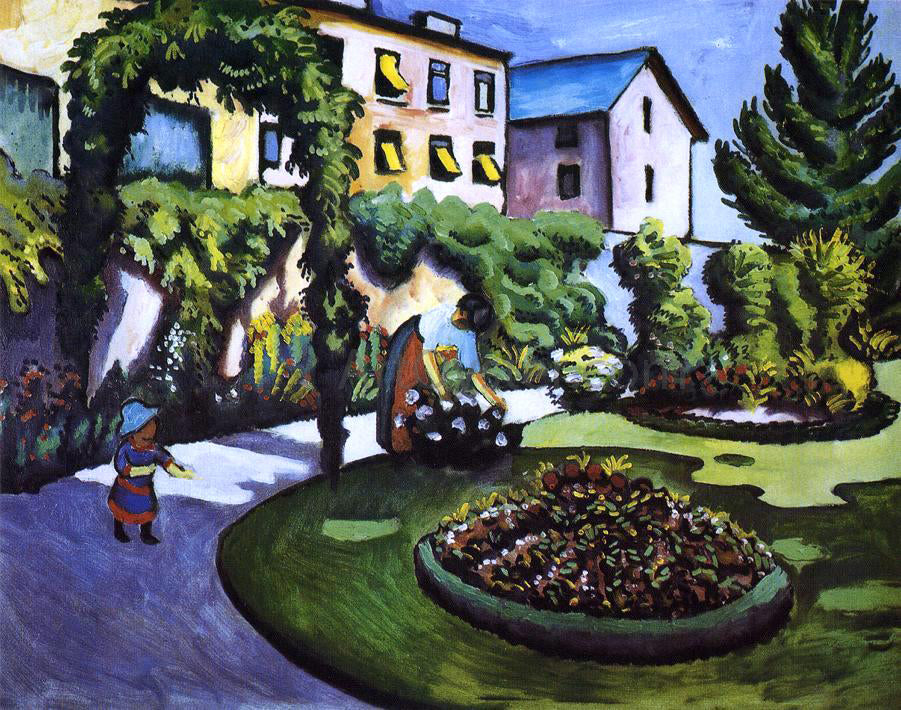 August Macke Garden Picture (also known as The Macke's Garden in Bonn) - Hand Painted Oil Painting