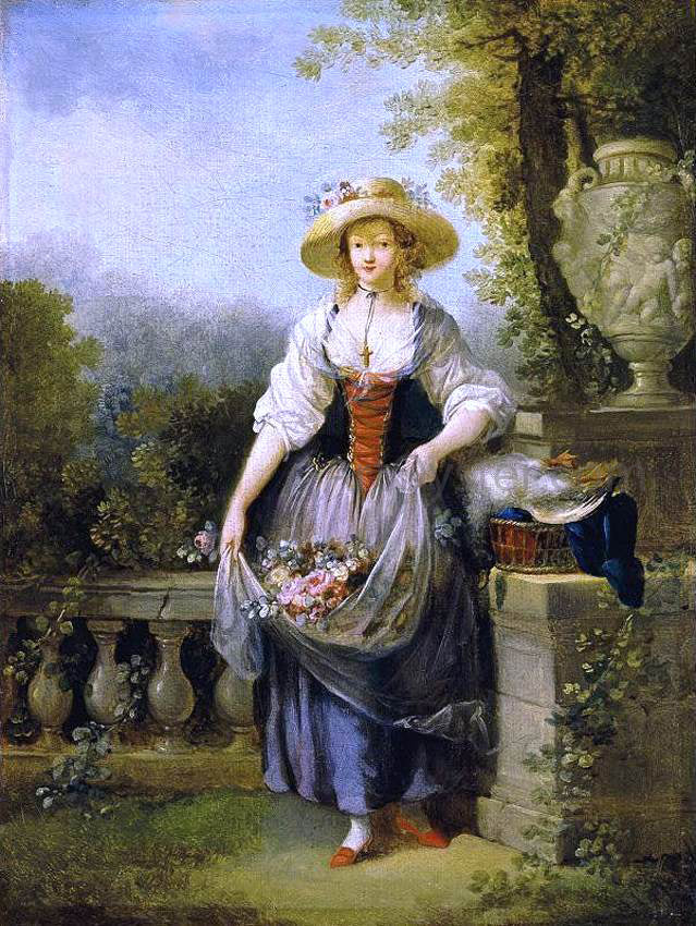 Jean-Frederic Schall Gardener in Straw Hat - Hand Painted Oil Painting