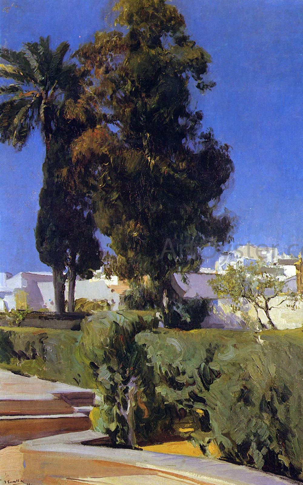Joaquin Sorolla Y Bastida Gardens of the Alcazar - Hand Painted Oil Painting