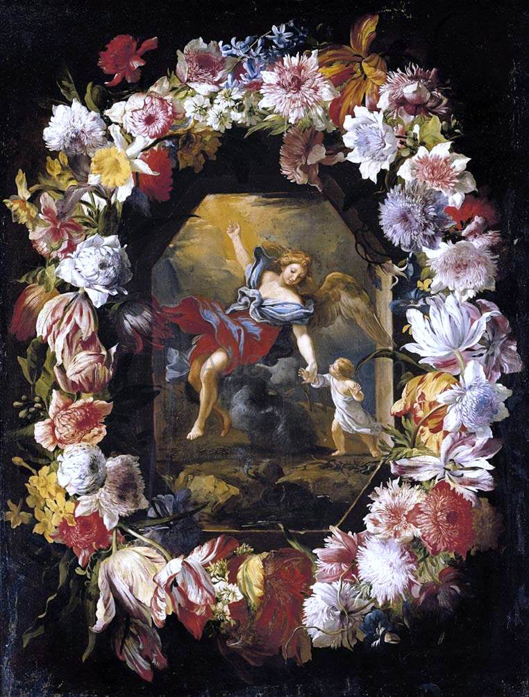 Abraham Brueghel Garland of Flowers - Hand Painted Oil Painting