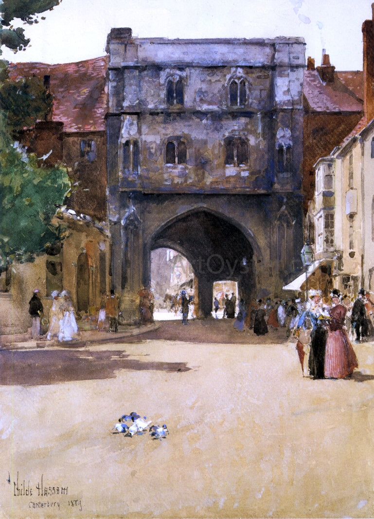 Frederick Childe Hassam Gateway at Canterbury - Hand Painted Oil Painting