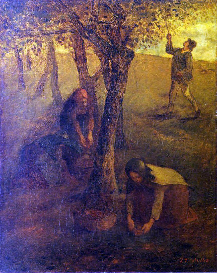 Jean-Francois Millet Gathering Apples - Hand Painted Oil Painting