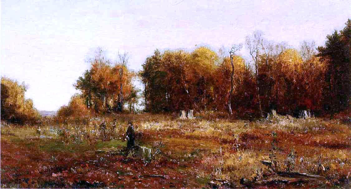  Jervis McEntee Gathering Autumn Leaves - Hand Painted Oil Painting
