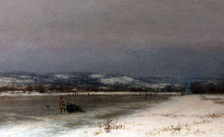 Jervis McEntee Gathering Christmas Finery at Roundout, New Jersey - Hand Painted Oil Painting