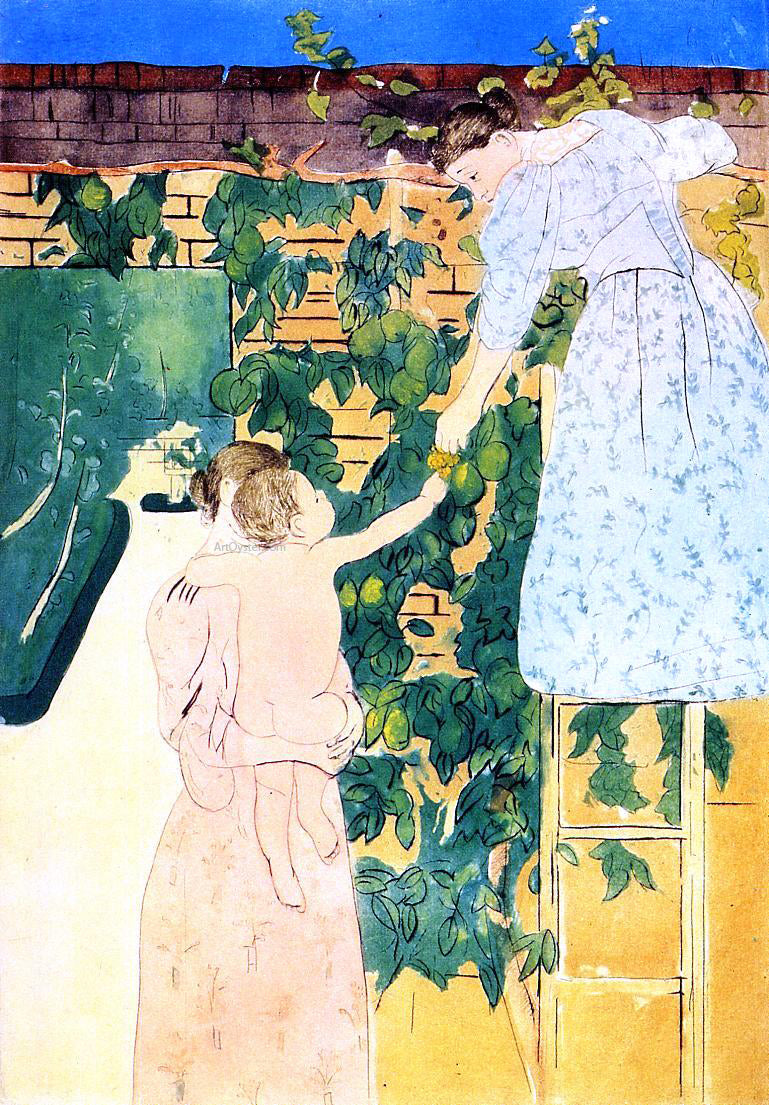 Mary Cassatt Gathering Fruit - Hand Painted Oil Painting