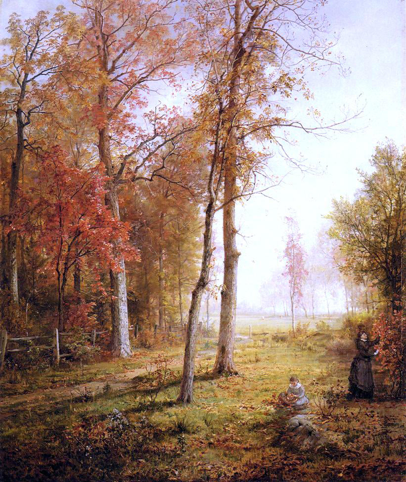 William Trost Richards Gathering Leaves - Hand Painted Oil Painting