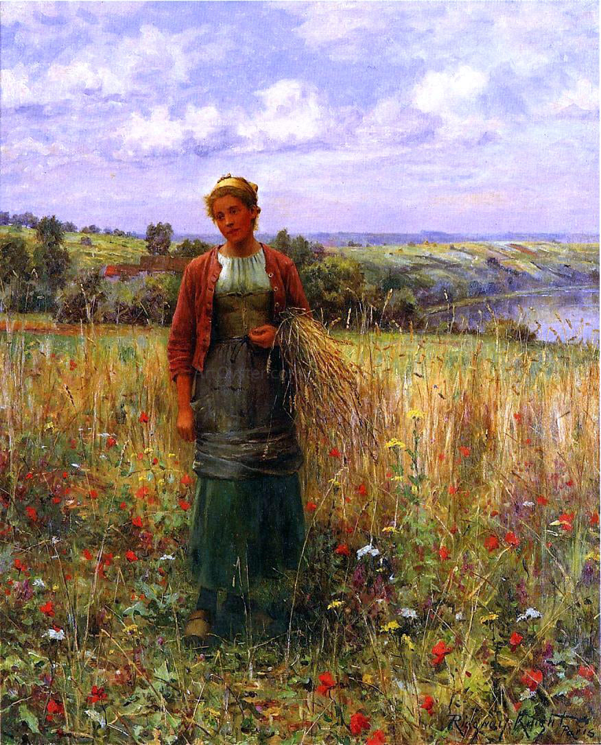 Daniel Ridgway Knight Gathering Wheat - Hand Painted Oil Painting