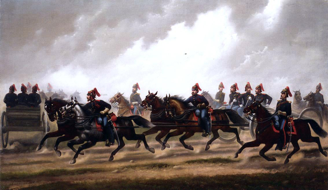 James Walker General Winfield Scott's Artillery Troops - Hand Painted Oil Painting