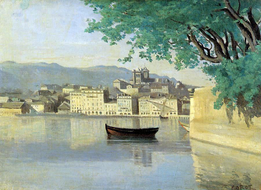  Jean-Baptiste-Camille Corot Geneva - View of Part of the City - Hand Painted Oil Painting