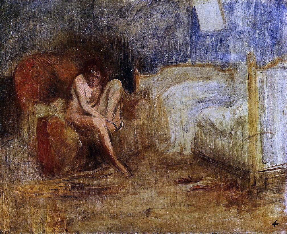 Jean-Louis Forain Getting out of Bed - Hand Painted Oil Painting