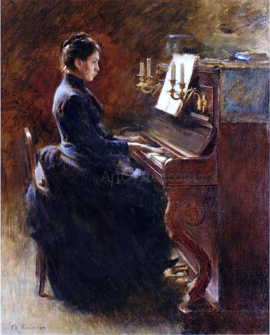 Theodore Robinson Girl at Piano - Hand Painted Oil Painting