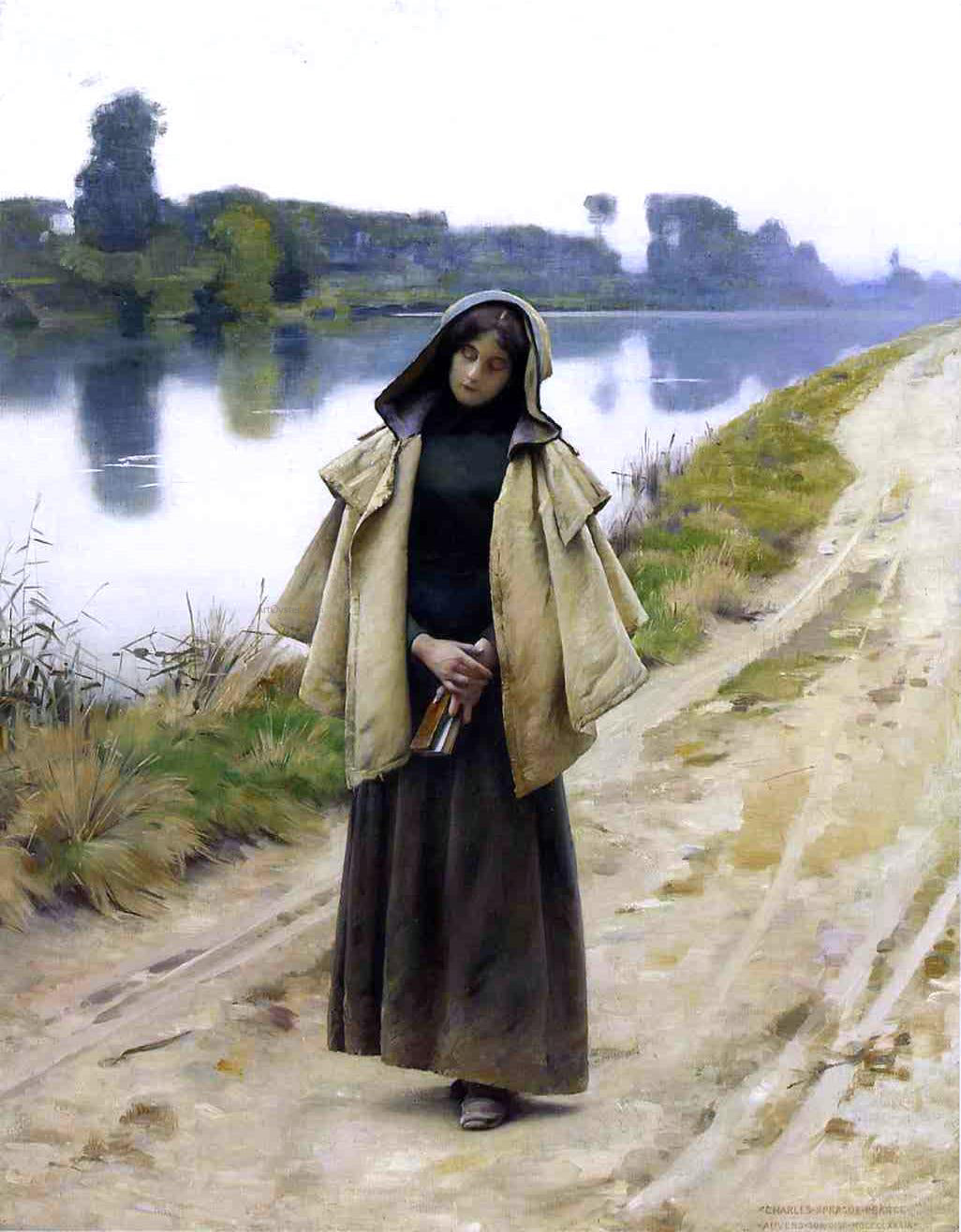 Charles Sprague Pearce Girl by a Path - Hand Painted Oil Painting