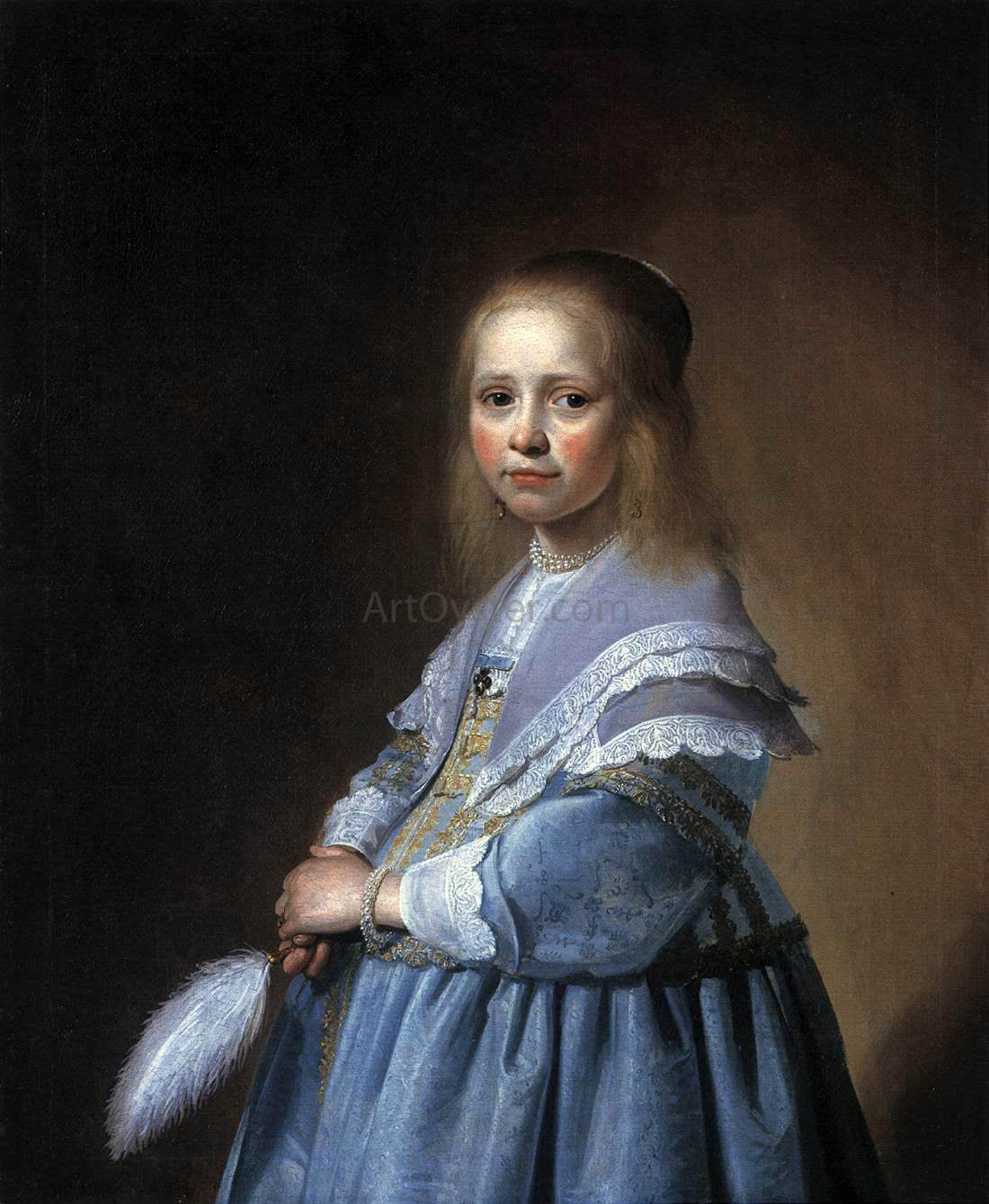 Johannes Cornelisz Verspronck Girl in a Blue Dress - Hand Painted Oil Painting