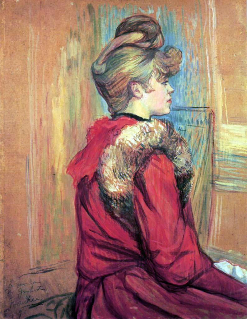 Henri De Toulouse-Lautrec Girl in a Fur, Mademoiselle Jeanne Fontaine - Hand Painted Oil Painting