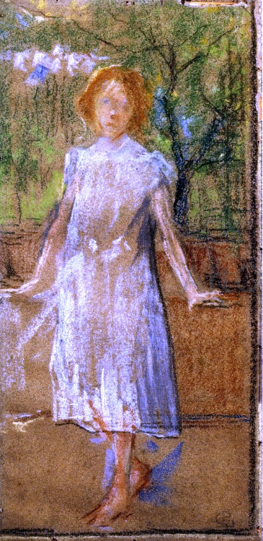 Giovanni Sottocornola Girl in a White Dress - Hand Painted Oil Painting