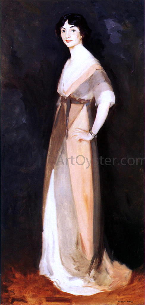 Robert Henri Girl in Rose and Gray: Miss Carmel White - Hand Painted Oil Painting