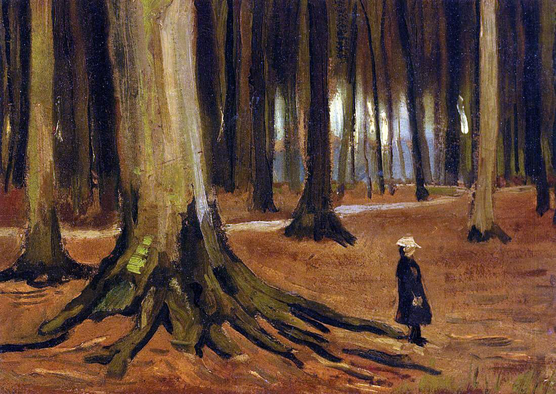 Vincent Van Gogh Girl in the Woods - Hand Painted Oil Painting