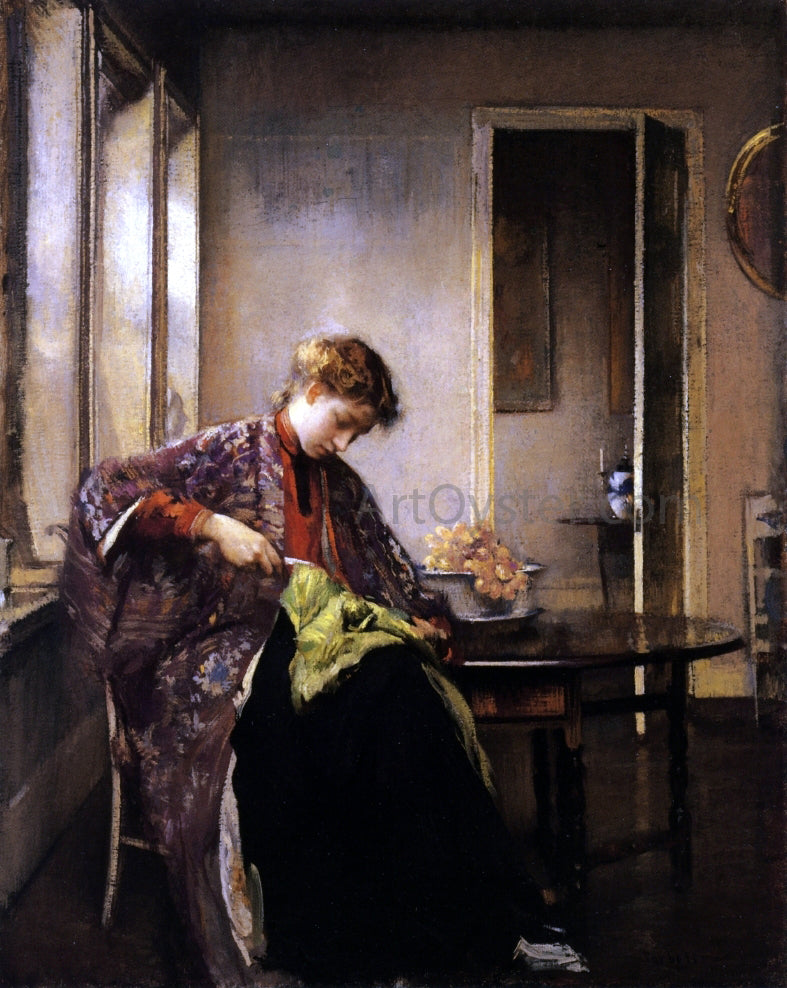 Edmund Tarbell Girl Mending - Hand Painted Oil Painting