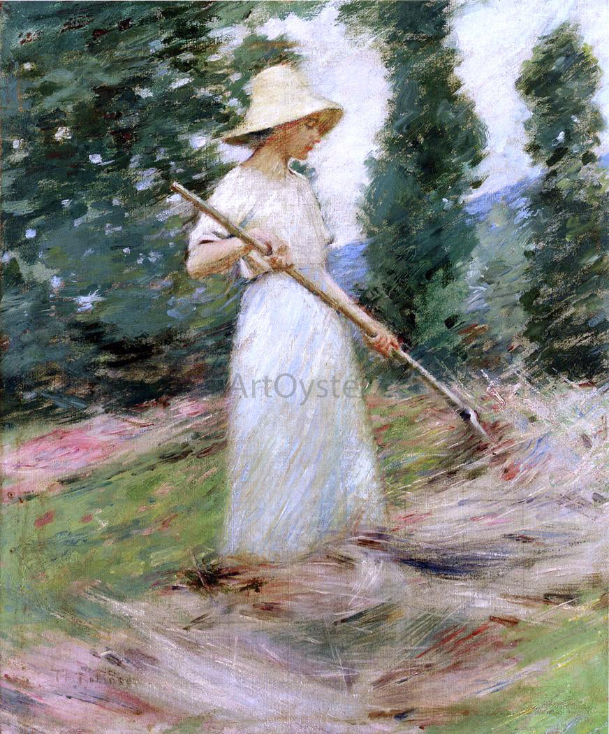 Theodore Robinson Girl Raking Hay - Hand Painted Oil Painting