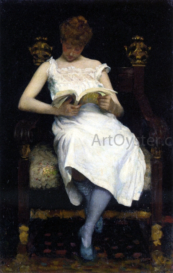 Edward E Simmons Girl Reading - Hand Painted Oil Painting