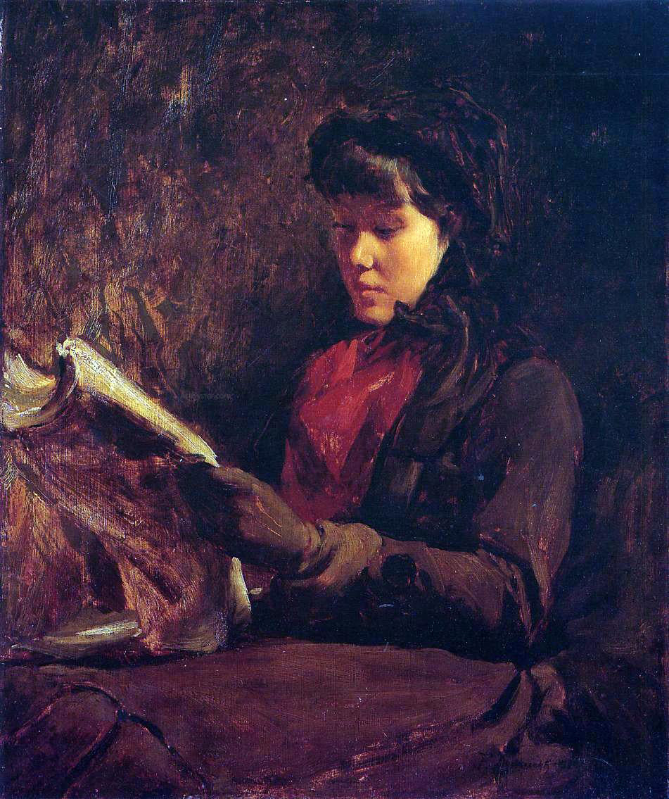 Frank Duveneck Girl Reading - Hand Painted Oil Painting