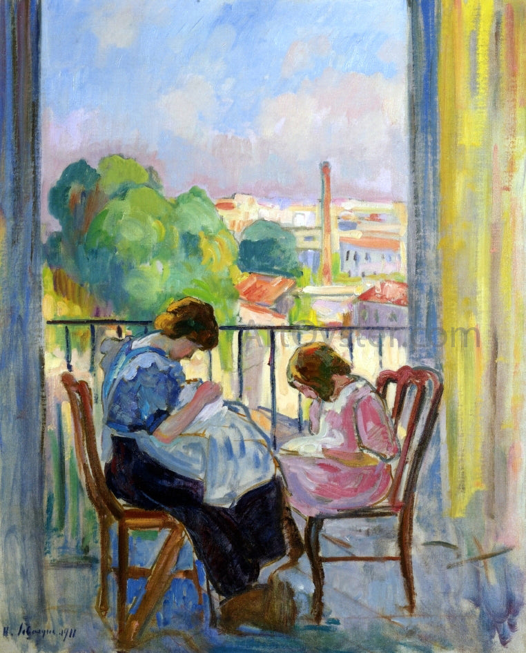 Henri Lebasque Girl Sewing at the Window - Hand Painted Oil Painting