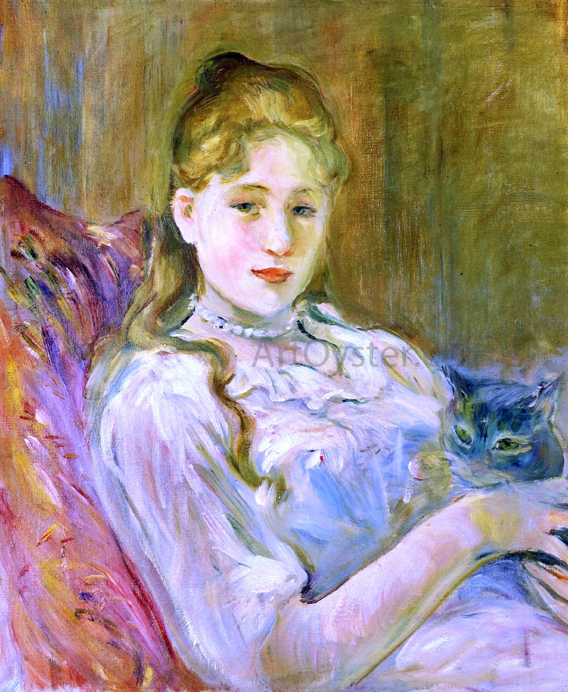  Berthe Morisot Girl with Cat - Hand Painted Oil Painting