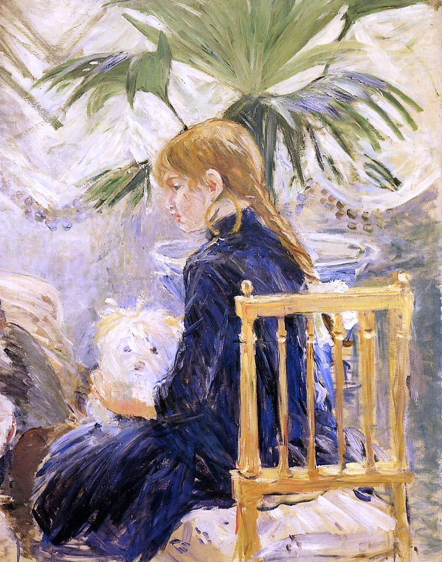  Berthe Morisot Girl with Dog - Hand Painted Oil Painting