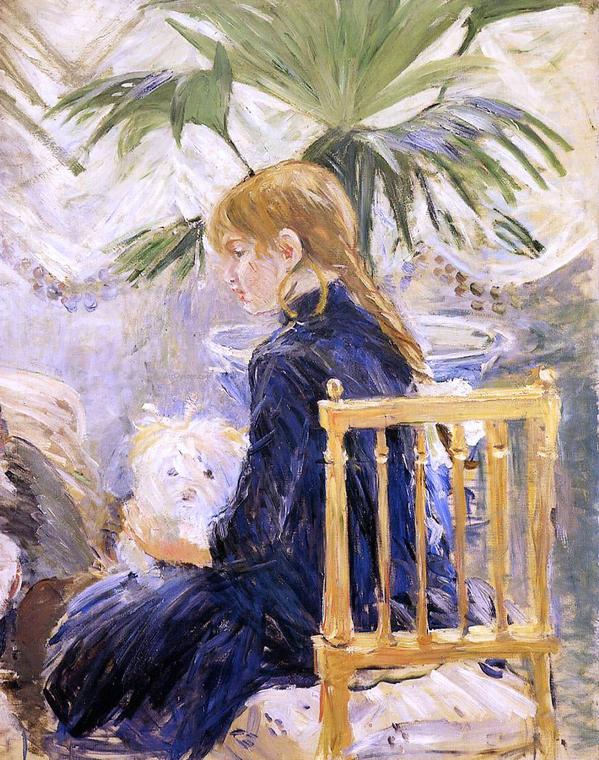 Berthe Morisot Girl with Dog - Hand Painted Oil Painting