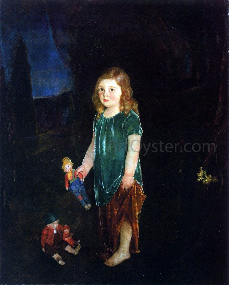 Charles Webster Hawthorne Girl with Dolls - Hand Painted Oil Painting