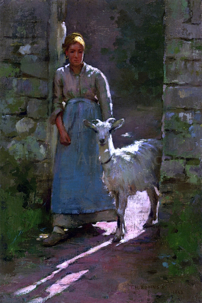 Theodore Robinson Girl with Goat - Hand Painted Oil Painting